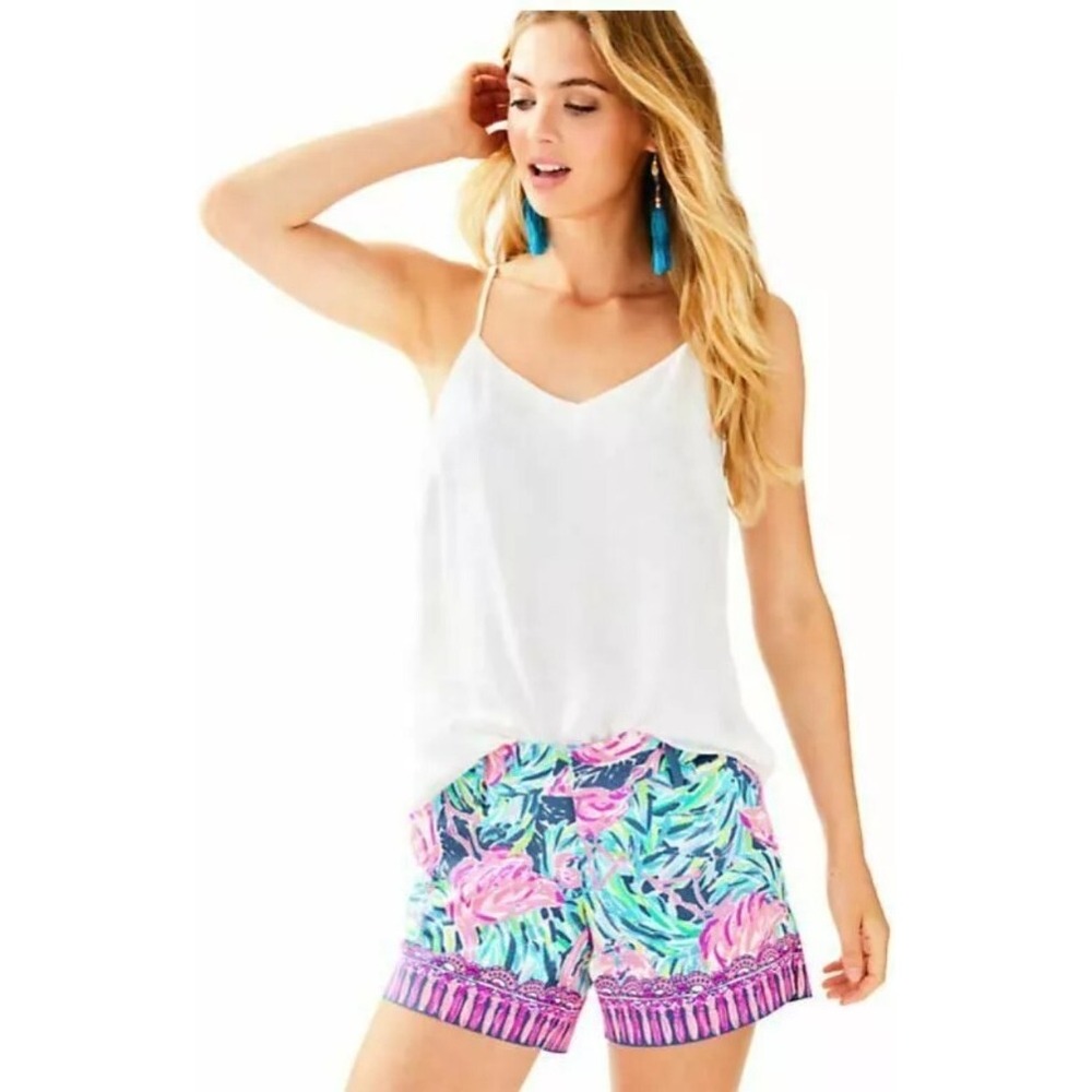 Lilly Pulitzer 5" Callan Shorts Flamenco Beach‎ Engineered Size 6 Colorful EUC